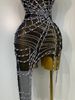 Women Luxury Mesh See Through Crystal Diamond Bodycon Dress Sexy Evening Party Club Nightclub Dress Singer Stage Costume IR8_ecoleips.com