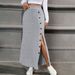 Voya Women's Sexy And Simple Commuting Skirt, Spring And Summer New Versatile High Waisted Slit Hanging Long Skirt_ecoleips.com