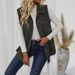 Women's Clothing Detail Button Stylish Corduroy Vest With Flap Detail Buttons - Casual Commuter Layering Piece For All Seasons (Olive Green, S/M/L/XL)_ecoleips.com