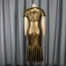 Elegant V-Neck Ruffled Mermaid Evening Dress With Floral Waist Detail For Party & Banquet Party Wear Prom & Evening Dresses_ecoleips.com