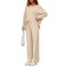 Women's Casual Long Sleeve Top & Pants Set – Comfortable Loose Fit Two-Piece Outfit With Pockets_ecoleips.com