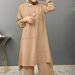 Women's Clothing Sportswear Two Piece Elegant Puff Sleeve Shirt Loose Fashionable Wide Leg Pants Set_ecoleips.com