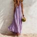 Women's Sleeveless Cotton Linen Loose Fit Maxi Dress – Casual Beach Resort Summer Gown_ecoleips.com
