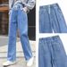 Women's Wide-Leg Jeans, New Spring Autumn Style, Elastic Waist, Loose Fit, Casual Straight Pants For And Junior High_ecoleips.com