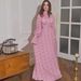 European And American 2024 Summer Gentle Style Loose Floral Satin Design Tie-Waist Dress_ecoleips.com