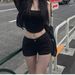 Natural Hip Enhancing Denim Shorts Korean Style Low Waisted Slimming Flattering Solid Color Versatile Hot Pants Summer 2024_ecoleips.com
