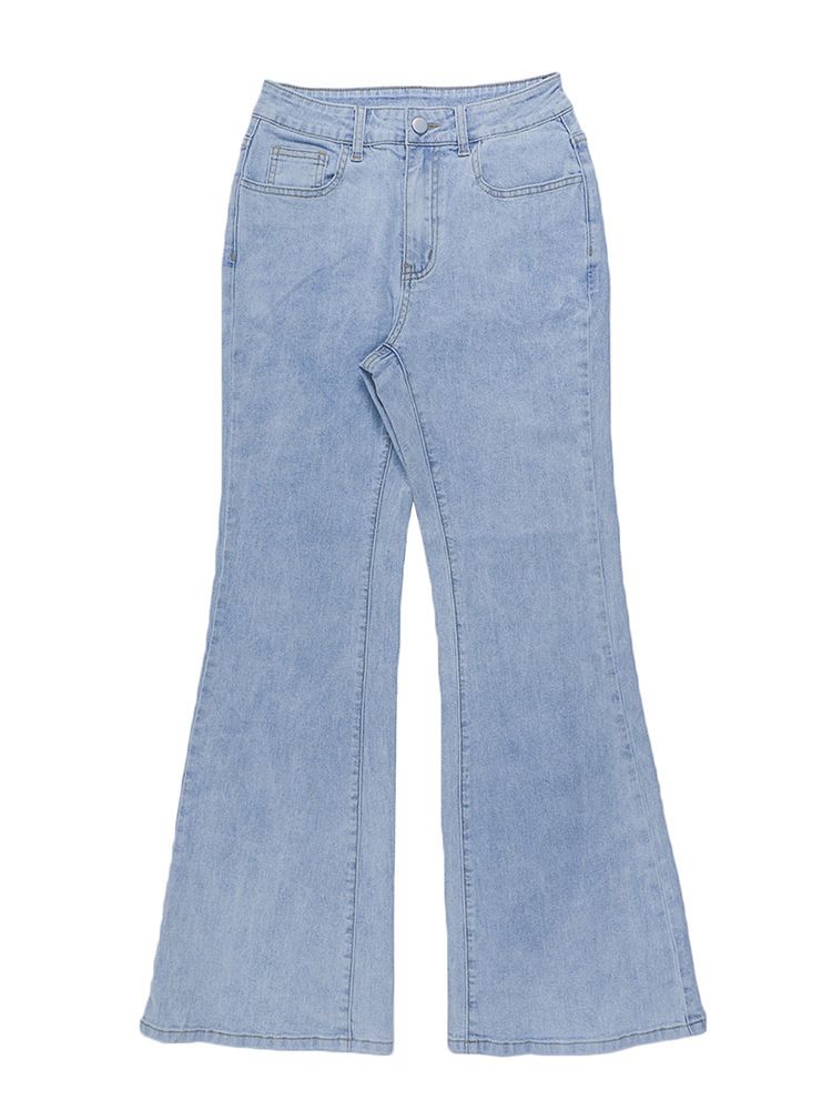ZT41 High-Waisted Skinny Jeans For Women Light Blue Denim Street Style Casual Pants_ecoleips.com