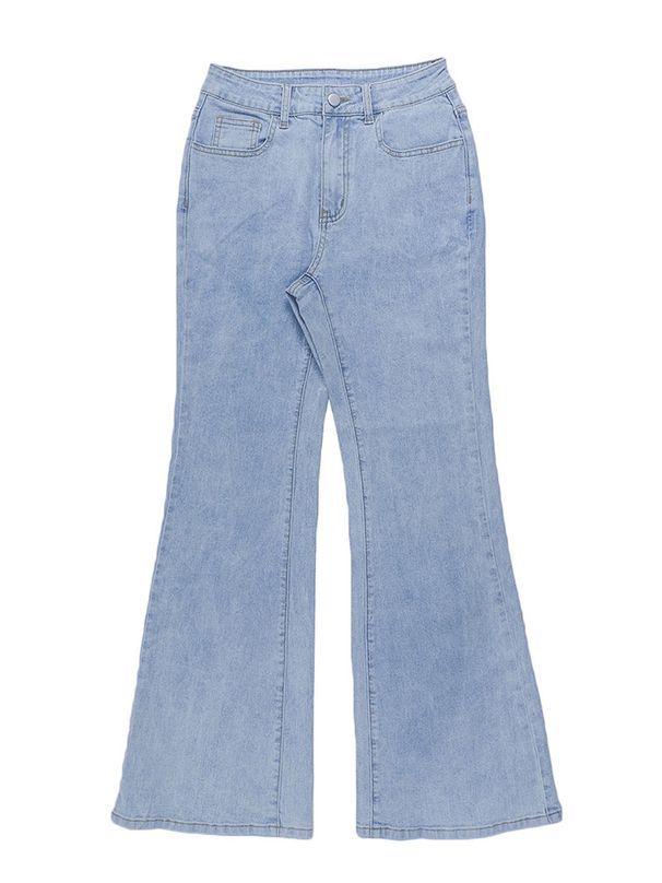 ZT41 High-Waisted Skinny Jeans For Women Light Blue Denim Street Style Casual Pants_ecoleips.com