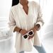 Women's Clothing V Neck Lace Trim Oversized Blouse Flowy Loose Fit Casual Shirt_ecoleips.com