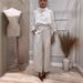 Women's Clothing Solid Color Loose Versatile Tops High Waist Wide Leg Casual Pants Suit_ecoleips.com