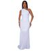Women's Temperament Oblique Shoulder Dress C7370 Cross Border Fashion Solid Color Sexy Perspective European American Style Clothing_ecoleips.com