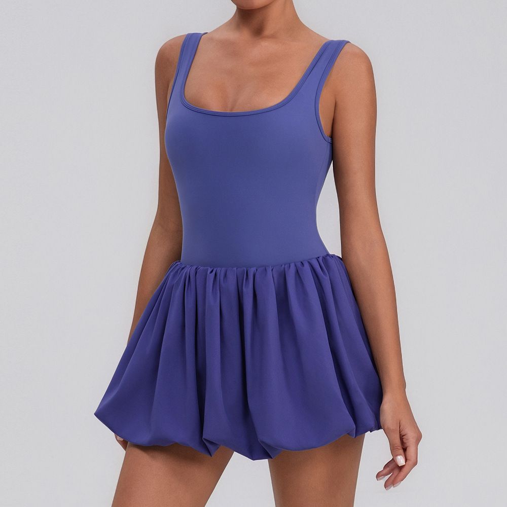 Women's Clothing Fitness Pleated Skirt Two Piece Bottom Anti Exposure Pocket Dress Sports Yoga Tennis Skirt_ecoleips.com