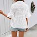 Women's Clothing Summer Lace Sleeve Loose Fitting Shirt Casual Style Top Hollowed Out_ecoleips.com