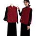 Aria Basics New Chinese-style Red Vintage Woolen Vest Women, Fashionable Outerwear For Autumn And Winter, Sleeveless Top_ecoleips.com