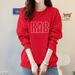 Women's Korean Style Pullover Sweatshirt Fleece Lined Thickened Long Sleeve Pure Cotton Relaxed Fit Autumn Winter Top_ecoleips.com