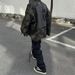 Women's Clothing Trendy Brand Military Green Camouflage Washed Old Jacket With Patch On The Back Lapel Long Sleeved Shirt For Men And Women Vibe Style_ecoleips.com