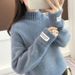 Women's Oversized High Neck Sweater - Soft & Warm Knit Pullover, Solid Color Casual Turtleneck Top For Autumn & Winter_ecoleips.com