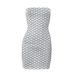 Women's Strapless Geometric Print Bodycon Dress European American Style Spring Summer Cross-Border Sexy Slim Fit Short Dress_ecoleips.com