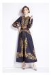 Elegant Floral Print Long Dress For Women Retro Artistic Style Single Breasted Waist Cinching New Spring French Court Look_ecoleips.com