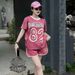 Women's Casual 2-Piece Set - Graphic Print T-Shirt & Shorts Outfit For Summer Street Style_ecoleips.com