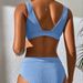 2025 Sexy Ribbed Bikini Deep V Backless Solid Color European American Style Two Piece Swimsuit for Women_ecoleips.com