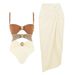 2025 European and American foreign trade new bikini skirt swimsuit solid color splicing one piece swimsuit female_ecoleips.com