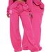 Women's High Waist Sweatpants – Casual Loose Fit Joggers With Letter Print, Side Pockets, Elastic Waistband, Comfortable Fall Lounge Pants_ecoleips.com