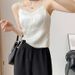 Summer Jacquard New Chinese Style Camisole With Chest Pads, Short Sleeveless Vest Women, Suitable For Outerwear Or_ecoleips.com