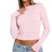 Women's Clothing Casual Long Sleeved T Shirts Spring And Autumn Solid Color Slim Fit Pullover T Shirts Women's Streetwear Bottoming Shirts Tops_ecoleips.com