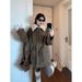 girl British Style Mid-Length Cotton Coat For Women Winter Vintage Lamb Wool Collar Warm Thickened Jacket_ecoleips.com