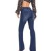 2025 Best-Seller: Women's Blue Flared Jeans, Versatile Slim-Fit Long Horseshoe Denim Pants For Women_ecoleips.com