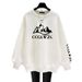 Women's Loose Casual round Neck Sweatshirt Fleece Lined Thickened Pure Cotton Top for Autumn Winter Versatile_ecoleips.com