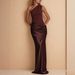 Women's Sleeveless Slim Fit Ruched Panel Solid Color Bodycon Mermaid Hem Maxi Dress – Elegant Party Gown_ecoleips.com