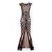 Women's Clothing Sequined Fishtail Hem Long Slim Dress For Evening Party, Annual Meeting, High End Banquet Cocktail Dress_ecoleips.com