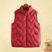 Women's Korean-style Vest, Warm Loose-fitting, With A Stand-up Collar, Simple Design, Suitable For Autumn And Winter,_ecoleips.com