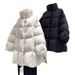 girl Cloud Puff Down Jacket For Women 2025 Winter New Mid-Length Small Petite Lazy Style Korean Cotton Coat_ecoleips.com