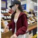 Short Hooded Sweatshirt Jacket For Women 2025 New Women's Early Autumn Zipper Cardigan Petite Top_ecoleips.com