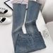 K Retro Micro Flared Jeans For Women, High Waisted Elastic Slim Straight Leg Pants With Frayed Edges, Floor Length Flared Pants For Women_ecoleips.com