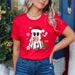 European And American Cross-border Foreign Trade Women's Clothing Christmas Merry Round Neck Printed Ladies Short Sleeve_ecoleips.com