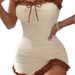 Sexy Fashionable Striped Seawater Swimsuit Set For Women Bow Detail Slim Fit European American Style Hot Spring Resort_ecoleips.com