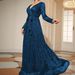 Women's Clothing Long Sleeved Evening Dresses Winter New Banquet Dance Party Dress Long Annual Meeting Evening Dress Women_ecoleips.com