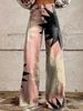 Women's plus Size Faux Denim Wide Leg Pants 3D Printed Casual Flare Pants Popular Style Cross Border Foreign Trade_ecoleips.com