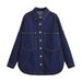 K New Women's Clothing Urban Casual Denim Shirt Jacket_ecoleips.com