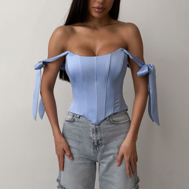 Women's Clothing Fishbone Low Cut Top Pure Outer Wear Strap Bra Hem Irregular Summer Hot Girl Outfit_ecoleips.com