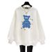 2023 Women's Loose Casual Fleece Lined Thickened Cotton Sweater Pure Cotton Autumn Winter Versatile Top for Women_ecoleips.com