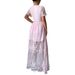 Women’s Clothing Temperament Elegant Lace Hollow Short Sleeved Long Dress Women's Clothing Spring And Summer_ecoleips.com