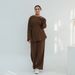 Modest Abaya Dress Premium Pleated Two-Piece Set – Modest V-Neck Top & Flowy Pants For Women (M/L/XL, 4 Elegant Colors)_ecoleips.com