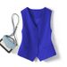 Women's Slim Fit Short Vest Blue Outer Wear Layered Waistcoat For Spring And Autumn Small Size New Collection_ecoleips.com