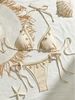 Women's Clothing Tie String Three Point Sexy Pure Swimsuit Bikini Split Swimsuit_ecoleips.com