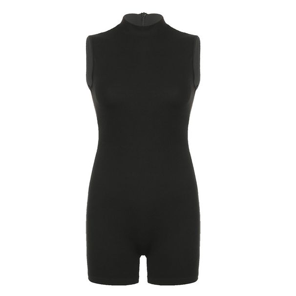 European And American Fashion High Neck Slimming Jumpsuit Sporty Tight Fitting Unique Solid Color 2023 New Arrival Women's Clothing_ecoleips.com